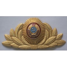 Soviet Union era militia officer (police officer) parade cap badge 