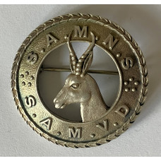 South African Military Nursing Service Sterling Silver cap badge
