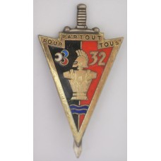 32nd Engineer Regiment solid silver unit badge