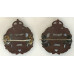 Tank Corps officer's bronze collar badges, facing matched pair