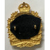 Montreal City Police gilded King's Crown cap badge