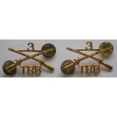 Infantry 3 TRB Officer collar badges 