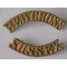 Red Cross shoulder badges - Sussex