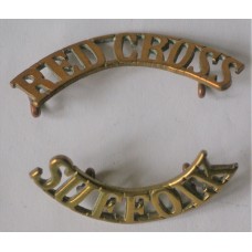 Red Cross shoulder badges - Suffolk