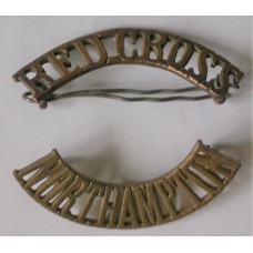 Red Cross shoulder badges - Northamptonshire