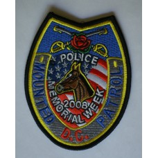 2008 Police Memorial Week Mounted Patrol patch 