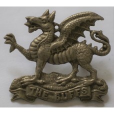The Buffs (Royal East Kent) Regiment white metal badge 