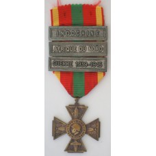 Volunteer Combatant's Cross with bars for Indochine, Afrique du Nord and Guerre 1939-1945