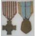 Combatant Cross and War Commemorative Medal with certificate to a French Prisoner of War 