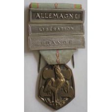 WWII War Commemorative Medal with bars "Allemagne", "Liberation" and "France"