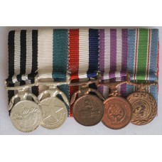 Miniature medal bar of 5 medals, including UN Interim Force in Lebanon 