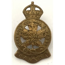 Royal Montreal Regiment King's Crown cap badge 