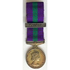 1918-62 General Service Medal QEII obverse with Malaya clasp, miniature version