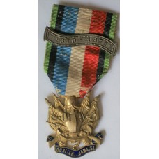 1870-71 Franco-Prussian War veterans medal in gilded bronze with bar 