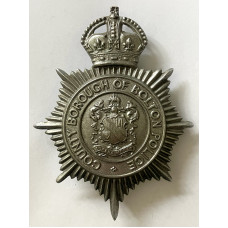 Bolton County Borough Police King's Crown helmet plate 
