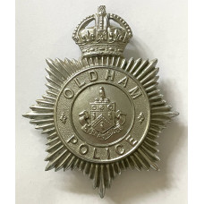 Oldham Borough Police King's Crown helmet plate Oldham Borough Police King's Crown helmet plate