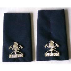 British Fire Brigade shoulder slides with metal BFRS badges