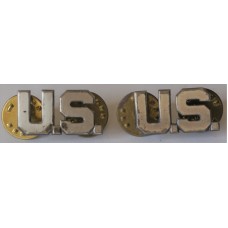 Officer's US letters collar badges