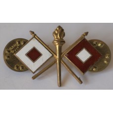 Signal Corps officer's collar badge, wartime Amico maker mark 
