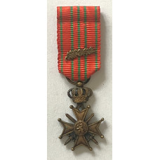 WWI Croix de Guerre with bronze palm (War Cross), miniature version