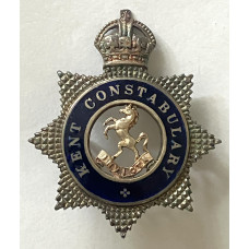 Kent Constabulary King's Crown cap badge for Superintendent's and above in Sterling Silver