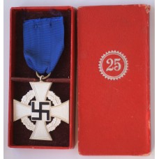25 Year Faithful Service Cross in box of issue 