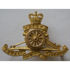 Royal New Zealand Artillery gilded officer's cap badge