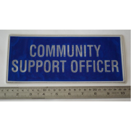 Community Support Officer large high viz back patch, 24x11cms