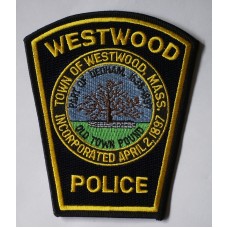 Westwood Police patch, Massachusetts