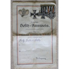1914 Iron Cross 2nd Class documented group to the 5th Bavarian Light Cavalry for the Eastern Front in 1916 
