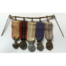 WWII Resistance and Croix de Guerre miniature medal group of 5