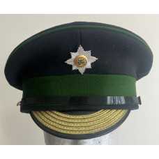 Irish Guards Regimental Sergeant Major visor cap and cap badge 