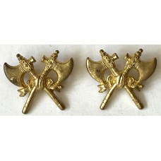 Fire Brigade Crossed Axe design collar badges